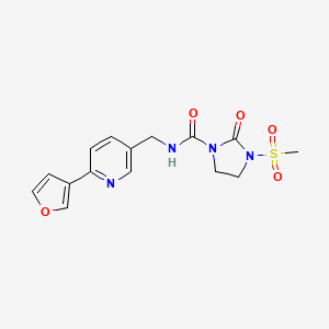 molecular formula C15H16N4O5S B2590709 N-((6-(furan-3-yl)pyridin-3-yl)methyl)-3-(methylsulfonyl)-2-oxoimidazolidine-1-carboxamide CAS No. 2034383-15-6