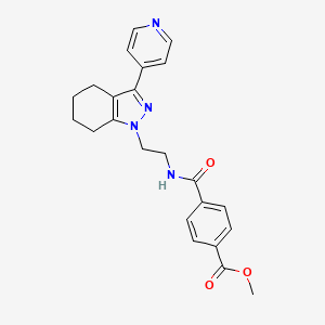 molecular formula C23H24N4O3 B2590710 4-((2-(3-(吡啶-4-基)-4,5,6,7-四氢-1H-吲唑-1-基)乙基)氨基甲酰基)苯甲酸甲酯 CAS No. 1798027-79-8