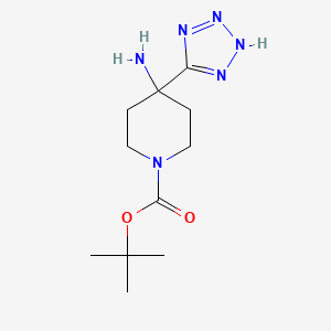 molecular formula C11H20N6O2 B2590711 叔丁基4-氨基-4-(2H-四唑-5-基)哌啶-1-羧酸酯 CAS No. 1874211-56-9