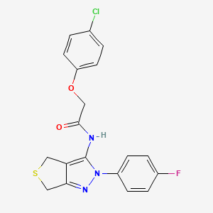 molecular formula C19H15ClFN3O2S B2590713 2-(4-氯苯氧基)-N-(2-(4-氟苯基)-4,6-二氢-2H-噻吩并[3,4-c]吡唑-3-基)乙酰胺 CAS No. 450343-37-0