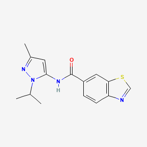 molecular formula C15H16N4OS B2590724 N-(1-异丙基-3-甲基-1H-吡唑-5-基)苯并[d]噻唑-6-甲酰胺 CAS No. 1172839-25-6