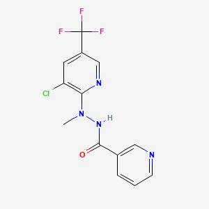 molecular formula C13H10ClF3N4O B2590730 N'-[3-氯-5-(三氟甲基)吡啶-2-基]-N'-甲基吡啶-3-碳酰肼 CAS No. 1024115-40-9