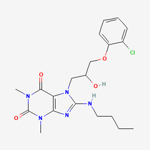 molecular formula C20H26ClN5O4 B2590732 8-(丁基氨基)-7-(3-(2-氯苯氧基)-2-羟丙基)-1,3-二甲基-1H-嘌呤-2,6(3H,7H)-二酮 CAS No. 1040668-01-6