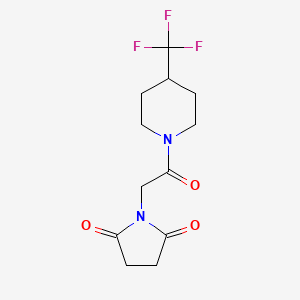 B2590734 1-[2-Oxo-2-[4-(trifluoromethyl)piperidin-1-yl]ethyl]pyrrolidine-2,5-dione CAS No. 2415583-48-9