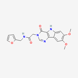 2-(7,8-dimethoxy-4-oxo-4,5-dihydro-3H-pyrimido[5,4-b]indol-3-yl)-N-(2-furylmethyl)acetamide