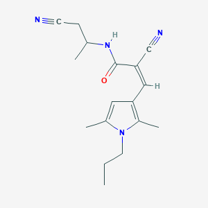 molecular formula C17H22N4O B2590748 (Z)-2-cyano-N-(1-cyanopropan-2-yl)-3-(2,5-dimethyl-1-propylpyrrol-3-yl)prop-2-enamide CAS No. 1259228-15-3