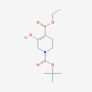 molecular formula C13H21NO5 B2590753 1-叔丁基-4-乙基-3-羟基-5,6-二氢吡啶-1,4(2H)-二羧酸酯 CAS No. 206111-40-2