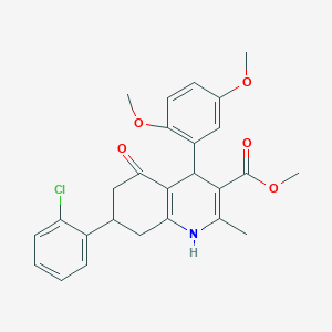 molecular formula C26H26ClNO5 B259076 Methyl 7-(2-chlorophenyl)-4-(2,5-dimethoxyphenyl)-2-methyl-5-oxo-1,4,5,6,7,8-hexahydroquinoline-3-carboxylate 
