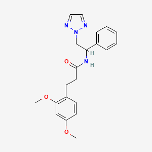molecular formula C21H24N4O3 B2590763 3-(2,4-dimethoxyphenyl)-N-(1-phenyl-2-(2H-1,2,3-triazol-2-yl)ethyl)propanamide CAS No. 2034548-09-7