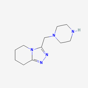 molecular formula C11H19N5 B2590773 3-(Piperazin-1-ylmethyl)-5,6,7,8-tetrahydro[1,2,4]triazolo[4,3-a]pyridine CAS No. 1416346-18-3