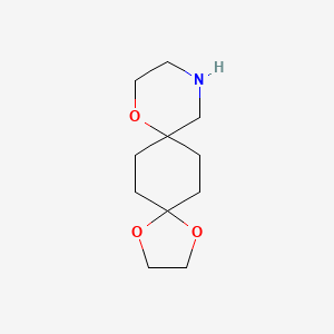 molecular formula C11H19NO3 B2590783 1,4,9-三氧杂-12-氮杂二螺[4.2.58.25]十五烷 CAS No. 2095831-15-3