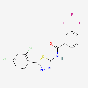 molecular formula C16H8Cl2F3N3OS B2590809 N-[5-(2,4-dichlorophenyl)-1,3,4-thiadiazol-2-yl]-3-(trifluoromethyl)benzamide CAS No. 330190-92-6