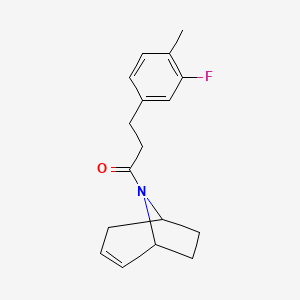 B2590814 1-((1R,5S)-8-azabicyclo[3.2.1]oct-2-en-8-yl)-3-(3-fluoro-4-methylphenyl)propan-1-one CAS No. 1797286-58-8