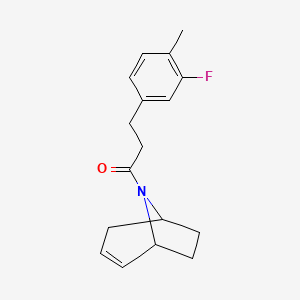 molecular formula C17H20FNO B2590814 1-((1R,5S)-8-azabicyclo[3.2.1]oct-2-en-8-yl)-3-(3-fluoro-4-methylphenyl)propan-1-one CAS No. 1797286-58-8