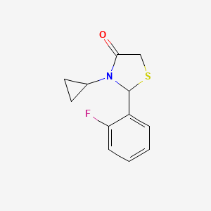 3-Cyclopropyl-2-(2-fluorophenyl)-1,3-thiazolidin-4-one