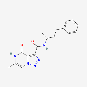 molecular formula C17H19N5O2 B2590817 6-甲基-N-(1-甲基-3-苯基丙基)-4-氧代-4,5-二氢[1,2,3]三唑并[1,5-a]嘧啶-3-甲酰胺 CAS No. 1775528-61-4