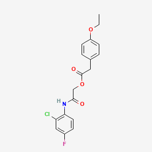 molecular formula C18H17ClFNO4 B2590820 2-[(2-Chloro-4-fluorophenyl)amino]-2-oxoethyl (4-ethoxyphenyl)acetate CAS No. 1324746-31-7