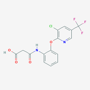molecular formula C15H10ClF3N2O4 B2590838 3-(2-{[3-Chloro-5-(trifluoromethyl)-2-pyridinyl]oxy}anilino)-3-oxopropanoic acid CAS No. 321433-61-8