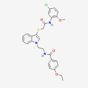 molecular formula C28H28ClN3O4S B2590869 N-[2-[3-[2-(5-chloro-2-methoxyanilino)-2-oxoethyl]sulfanylindol-1-yl]ethyl]-4-ethoxybenzamide CAS No. 862826-29-7