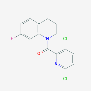 molecular formula C15H11Cl2FN2O B2590871 1-(3,6-Dichloropyridine-2-carbonyl)-7-fluoro-1,2,3,4-tetrahydroquinoline CAS No. 1208499-29-9