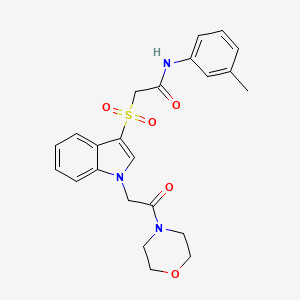 molecular formula C23H25N3O5S B2590872 2-((1-(2-morpholino-2-oxoethyl)-1H-indol-3-yl)sulfonyl)-N-(m-tolyl)acetamide CAS No. 878058-88-9