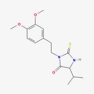molecular formula C16H22N2O3S B2590875 3-[2-(3,4-Dimethoxyphenyl)ethyl]-5-(propan-2-yl)-2-sulfanylideneimidazolidin-4-one CAS No. 1097198-74-7