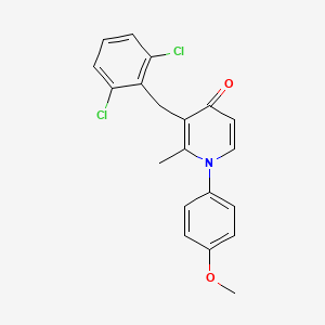molecular formula C20H17Cl2NO2 B2590879 3-(2,6-dichlorobenzyl)-1-(4-methoxyphenyl)-2-methyl-4(1H)-pyridinone CAS No. 343372-89-4