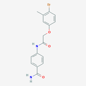 molecular formula C16H15BrN2O3 B259088 4-{[(4-Bromo-3-methylphenoxy)acetyl]amino}benzamide 