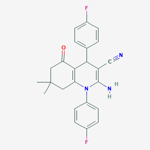 molecular formula C24H21F2N3O B259089 2-Amino-1,4-bis(4-fluorophenyl)-7,7-dimethyl-5-oxo-1,4,5,6,7,8-hexahydro-3-quinolinecarbonitrile 