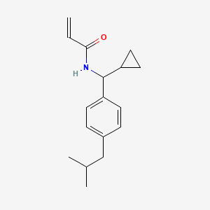 molecular formula C17H23NO B2590898 N-[Cyclopropyl-[4-(2-methylpropyl)phenyl]methyl]prop-2-enamide CAS No. 2411221-10-6
