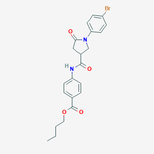 molecular formula C22H23BrN2O4 B259091 Butyl 4-({[1-(4-bromophenyl)-5-oxo-3-pyrrolidinyl]carbonyl}amino)benzoate 