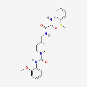 molecular formula C23H28N4O4S B2590926 N1-((1-((2-methoxyphenyl)carbamoyl)piperidin-4-yl)methyl)-N2-(2-(methylthio)phenyl)oxalamide CAS No. 1234869-03-4