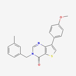 molecular formula C21H18N2O2S B2590932 7-(4-methoxyphenyl)-3-(3-methylbenzyl)thieno[3,2-d]pyrimidin-4(3H)-one CAS No. 1105219-30-4