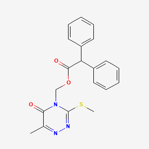 molecular formula C20H19N3O3S B2590933 (6-甲基-3-甲基硫代-5-氧代-1,2,4-三嗪-4-基)甲基 2,2-二苯基乙酸酯 CAS No. 877648-58-3