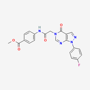 molecular formula C21H16FN5O4 B2590937 4-(2-(1-(4-氟苯基)-4-氧代-1H-吡唑并[3,4-d]嘧啶-5(4H)-基)乙酰氨基)苯甲酸甲酯 CAS No. 852450-65-8