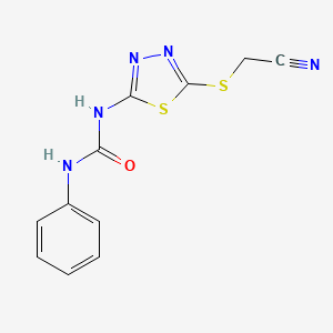 molecular formula C11H9N5OS2 B2590940 1-[5-(氰甲基硫代)-1,3,4-噻二唑-2-基]-3-苯基脲 CAS No. 223581-15-5