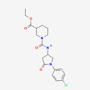 molecular formula C19H24ClN3O4 B2590951 1-((1-(4-氯苯基)-5-氧代吡咯烷-3-基)氨基羰基)哌啶-3-羧酸乙酯 CAS No. 894023-23-5