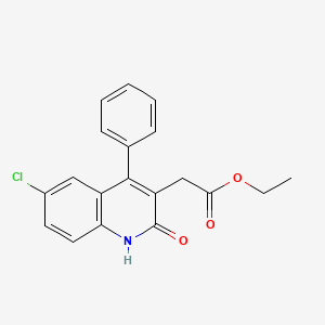 molecular formula C19H16ClNO3 B2590960 Ethyl 2-(6-chloro-2-oxo-4-phenyl-1,2-dihydroquinolin-3-yl)acetate CAS No. 65418-24-8