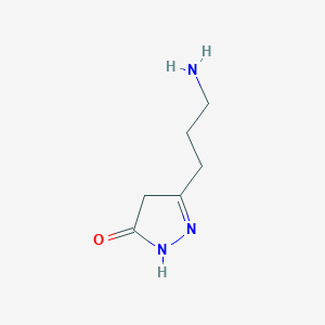 molecular formula C6H11N3O B2590963 3-(3-aminopropyl)-4,5-dihydro-1H-pyrazol-5-one CAS No. 1367990-60-0