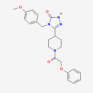 molecular formula C23H26N4O4 B2590966 4-(4-甲氧基苄基)-5-[1-(苯氧基乙酰)哌啶-4-基]-2,4-二氢-3H-1,2,4-三唑-3-酮 CAS No. 1775340-39-0