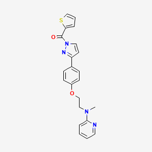 molecular formula C22H20N4O2S B2590971 [3-(4-{2-[methyl(2-pyridinyl)amino]ethoxy}phenyl)-1H-pyrazol-1-yl](2-thienyl)methanone CAS No. 477713-84-1