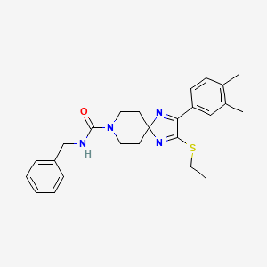 N-benzyl-2-(3,4-dimethylphenyl)-3-(ethylthio)-1,4,8-triazaspiro[4.5]deca-1,3-diene-8-carboxamide