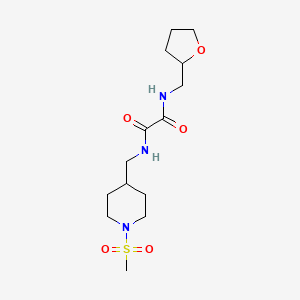 molecular formula C14H25N3O5S B2590978 N1-((1-(methylsulfonyl)piperidin-4-yl)methyl)-N2-((tetrahydrofuran-2-yl)methyl)oxalamide CAS No. 1286724-97-7