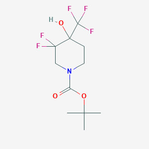 molecular formula C11H16F5NO3 B2591002 叔丁基-3,3-二氟-4-羟基-4-(三氟甲基)哌啶-1-羧酸酯 CAS No. 2101206-79-3