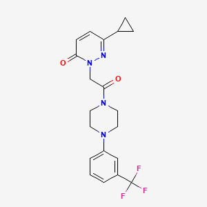 molecular formula C20H21F3N4O2 B2591008 6-环丙基-2-(2-氧代-2-(4-(3-(三氟甲基)苯基)哌嗪-1-基)乙基)哒嗪-3(2H)-酮 CAS No. 2034499-14-2