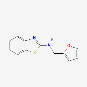 molecular formula C13H12N2OS B2591022 N-(呋喃-2-基甲基)-4-甲基苯并[d]噻唑-2-胺 CAS No. 1286728-09-3
