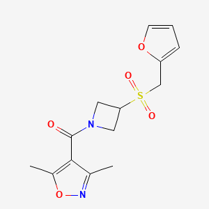 molecular formula C14H16N2O5S B2591023 (3,5-Dimethylisoxazol-4-yl)(3-((furan-2-ylmethyl)sulfonyl)azetidin-1-yl)methanone CAS No. 1797871-09-0