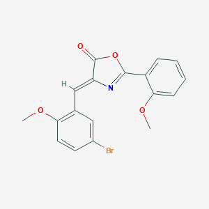 molecular formula C18H14BrNO4 B259104 4-(5-bromo-2-methoxybenzylidene)-2-(2-methoxyphenyl)-1,3-oxazol-5(4H)-one 