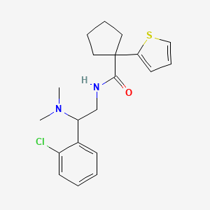 molecular formula C20H25ClN2OS B2591055 N-(2-(2-氯苯基)-2-(二甲氨基)乙基)-1-(噻吩-2-基)环戊烷甲酰胺 CAS No. 1210833-67-2