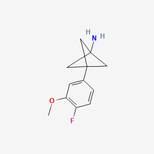 molecular formula C12H14FNO B2591062 3-(4-Fluoro-3-methoxyphenyl)bicyclo[1.1.1]pentan-1-amine CAS No. 2287332-96-9